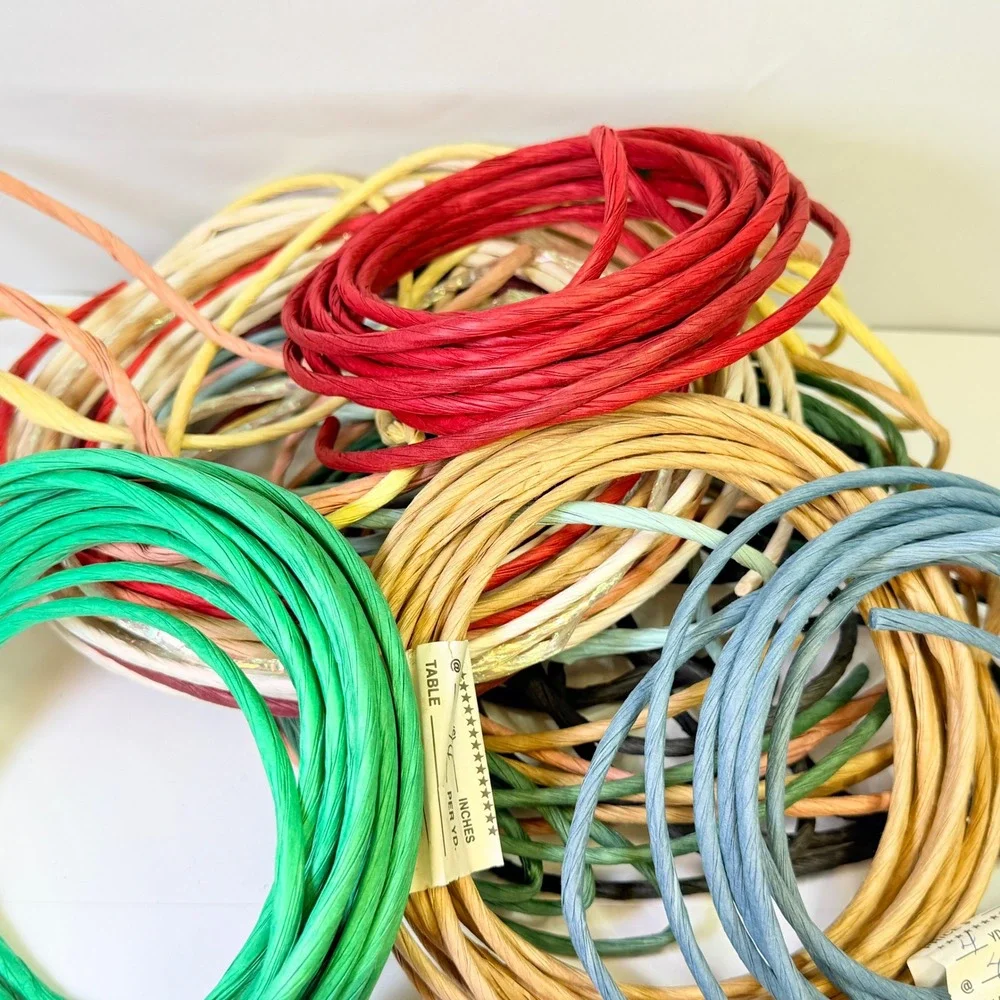 Multi Color Twisted Paper Raffia Ribbon Cord Lot DIY Craft Gift Wrap Supplies